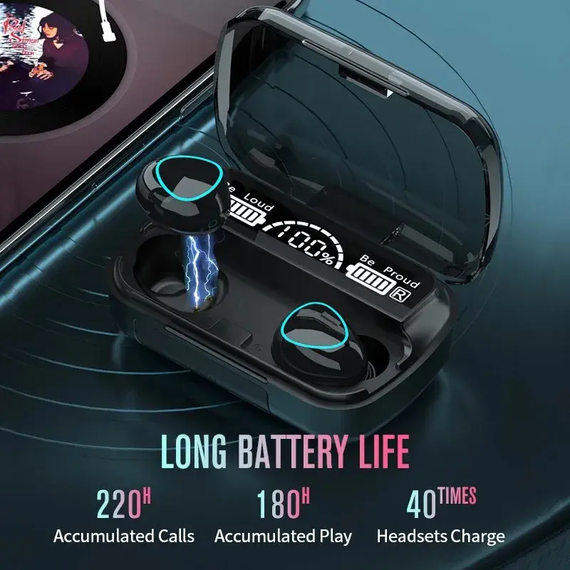 ბლუთუზ ყურსასმენი M10 + 2000mah Powerbank