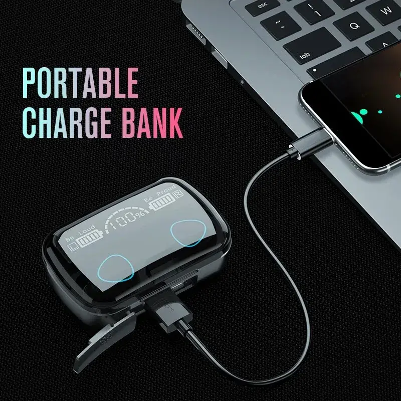 ბლუთუზ ყურსასმენი M10 + 2000mah Powerbank