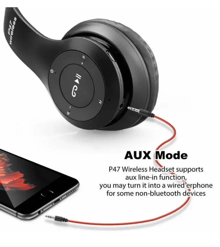 უსადენო ბლუთუზ ყურსასმენი P47 wireless headphones